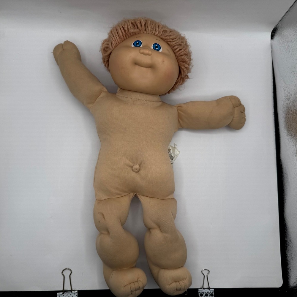 Cabbage Patch Kids Doll Kids 16 Inch Tan Vintage 1982 Blue Eyes Brown Yarn Hair‎